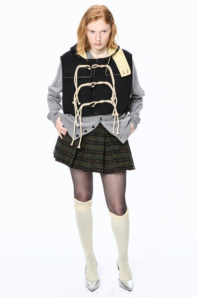 SHAGGY PLAID SKIRT - GREEN / M25F9OJ005-MASU Official Online Store