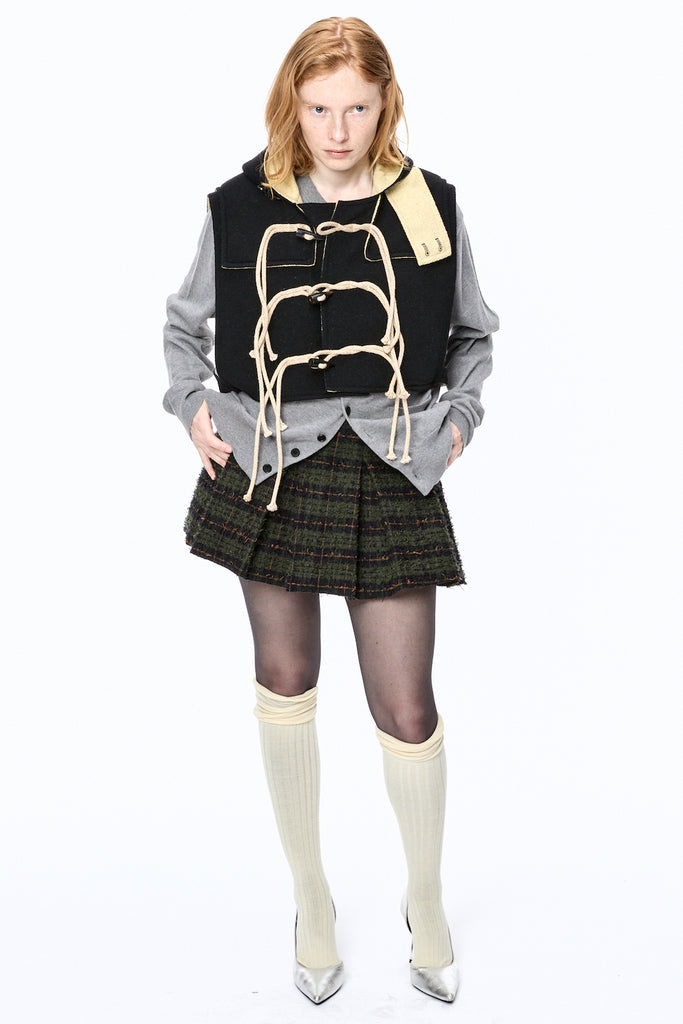 SHAGGY PLAID SKIRT - GREEN / M25F9OJ005-MASU Official Online Store