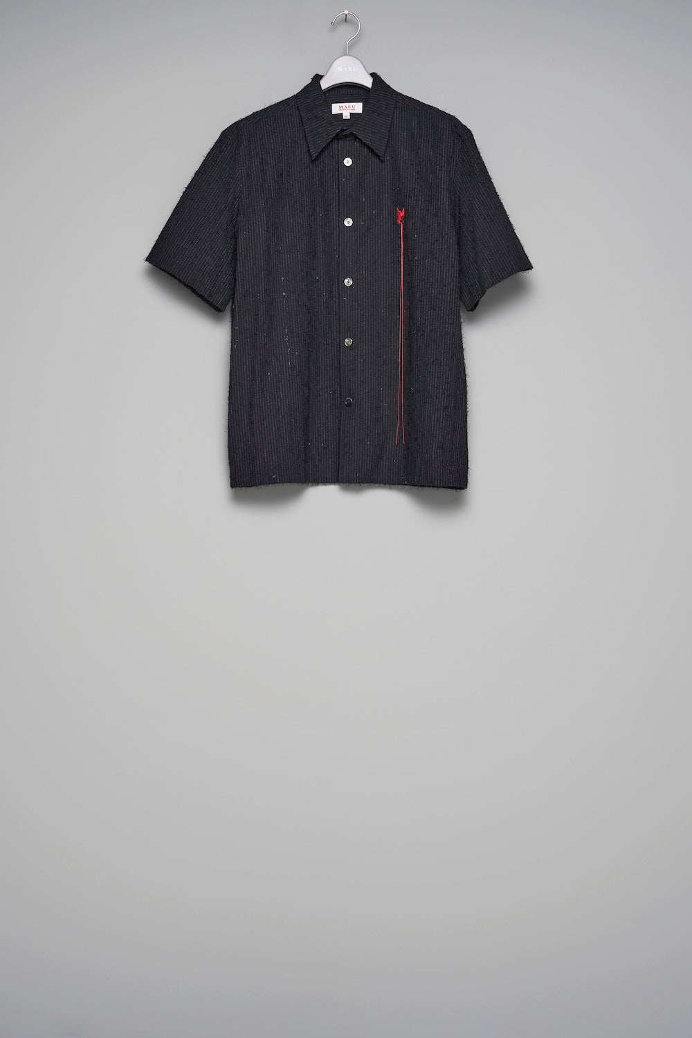 【M A S U】SHAGGY STRIPE HALF SLEEVE SHIRT Shaggy Stripe Half Sleeve Shirt - Black - MASU– MASU Official