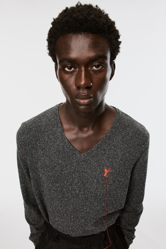 SILK NEP SWEATER - BLACK / M26U6KN002-MASU Official Online Store