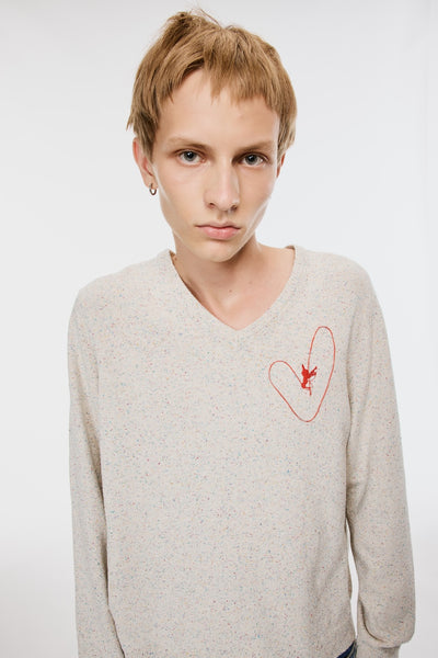 SILK NEP SWEATER - WHITE / M26U6KN002-MASU Official Online Store