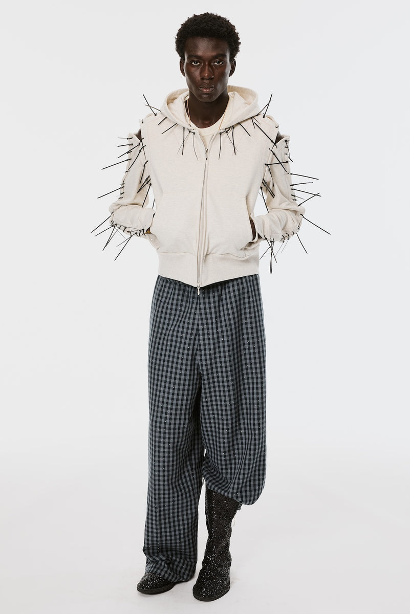 パンツ MASU SPARKLING PLAID WIDE EASY PANTS Sparkling Plaid Wide Easy Pants - Black - MASU– MASU Official