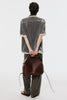 UNEVEN VELVET HALF SLEEVE SHIRT - CHARCOAL / M26U6SH001-MASU Official Online Store