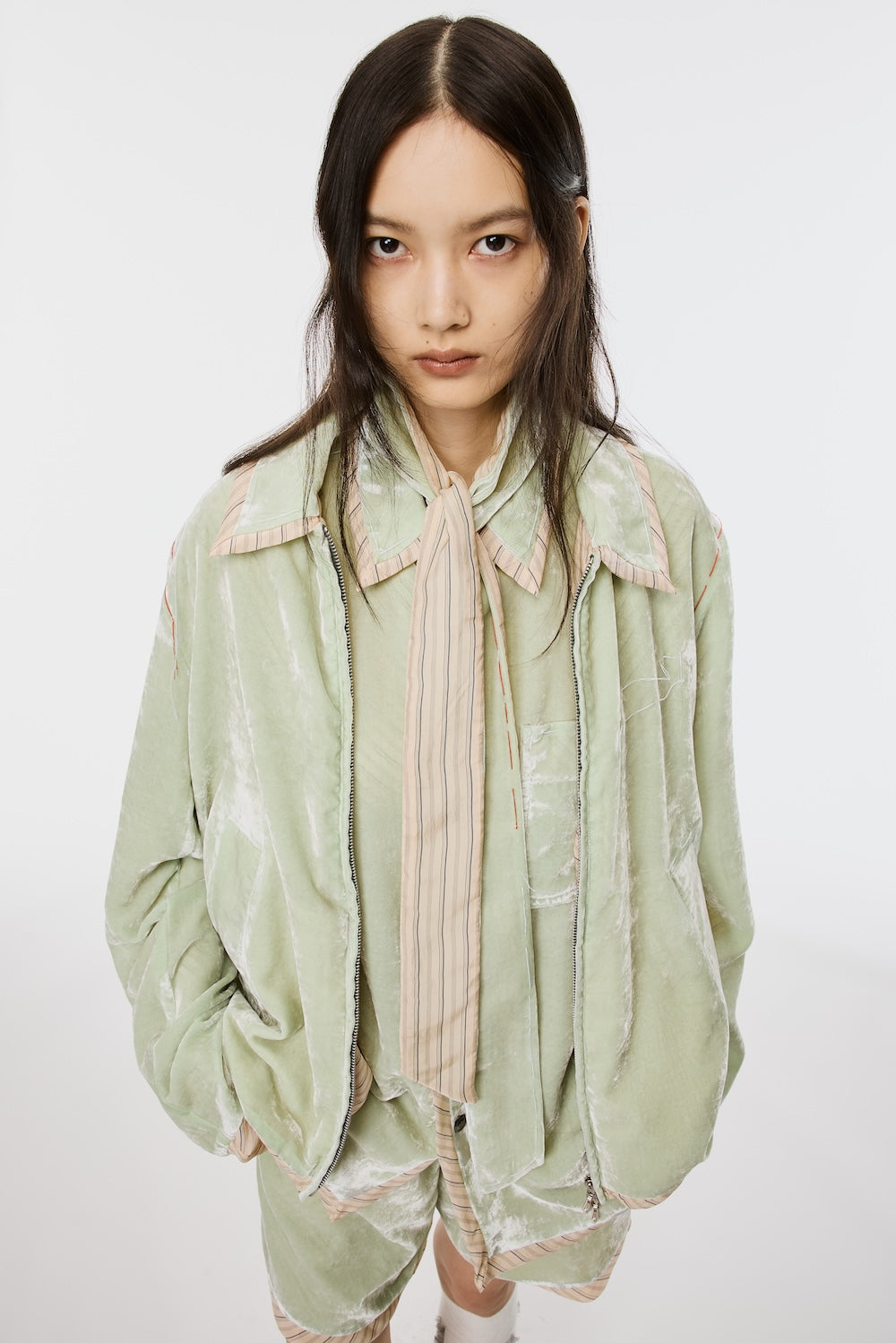 Uneven Velvet Jacket - Melon - MASU– MASU Official Online Store