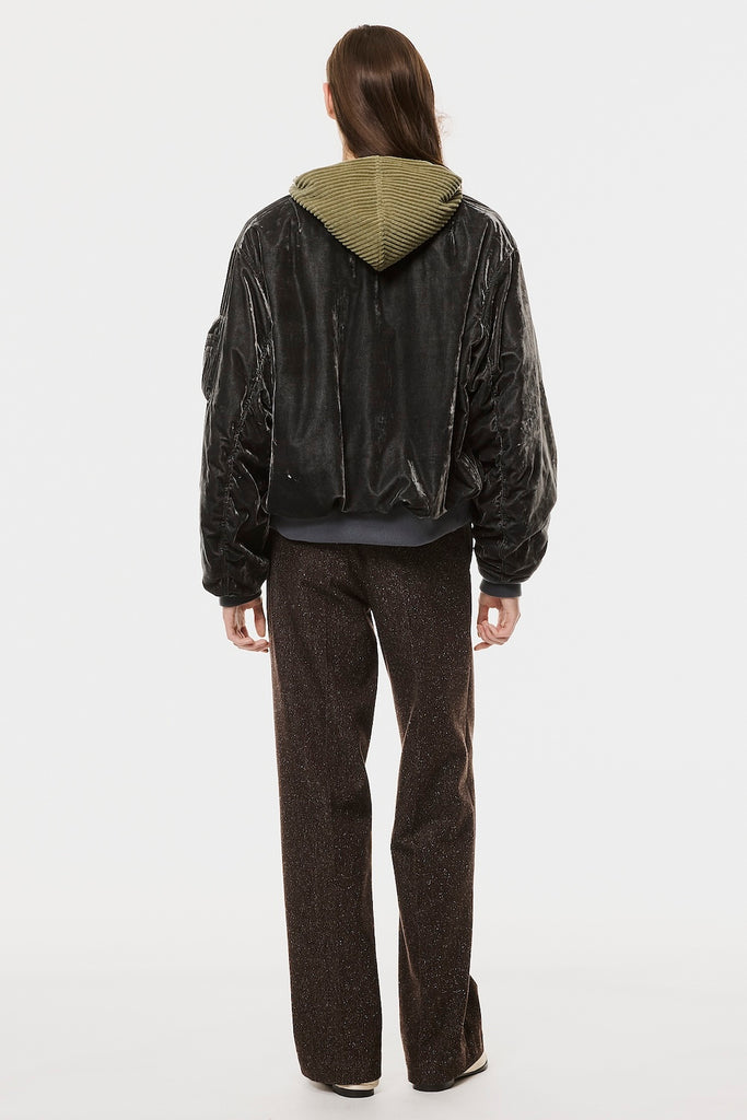 VC VELVET PUFFER BOMBER JACKET - DUSTY BLACK / M26H9BL004-MASU Official Online Store