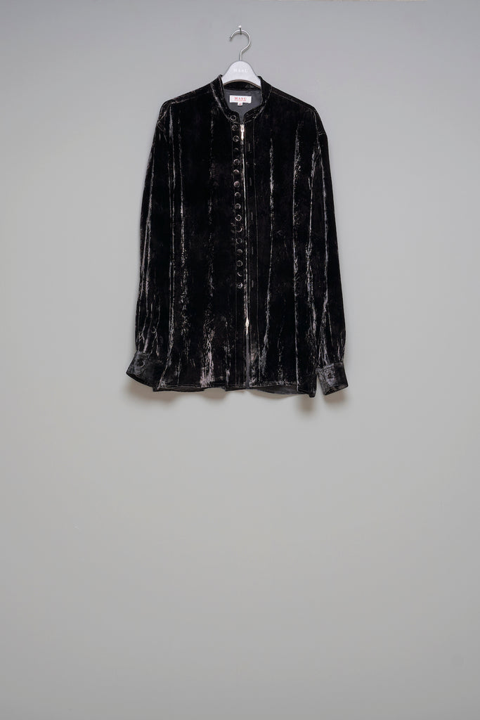 VICRORIAN ZIP-UP SHIRT - BLACK / M25F9SL002-MASU Official Online Store