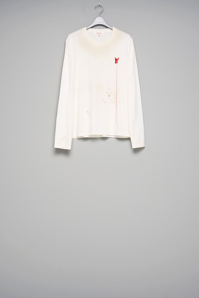 WASTED RED ANGEL LONG SLEEVE T-SHIRT - WHITE / M26U6CS004-MASU Official Online Store