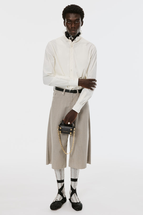 Zip-Up Frill Collar Shirt - Ecru - MASU– MASU Official Online Store