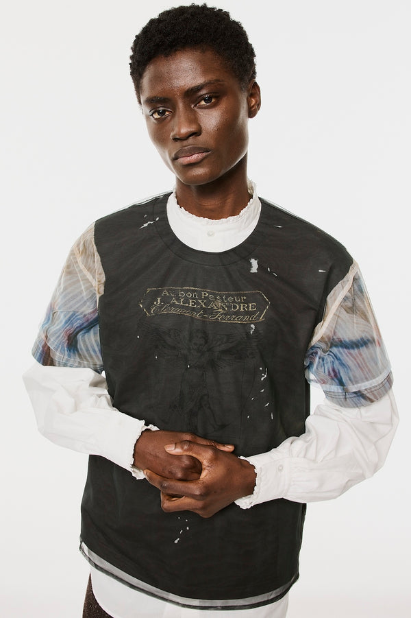 ANGEL DIAGRAM LAYERED T-SHIRT - BLACK / M26H9CS004-MASU Official Online Store
