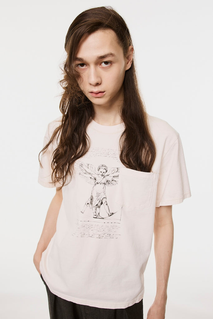ANGEL DIAGRAM POCKET T-SHIRT - PINK / M26H9CS001-MASU Official Online Store