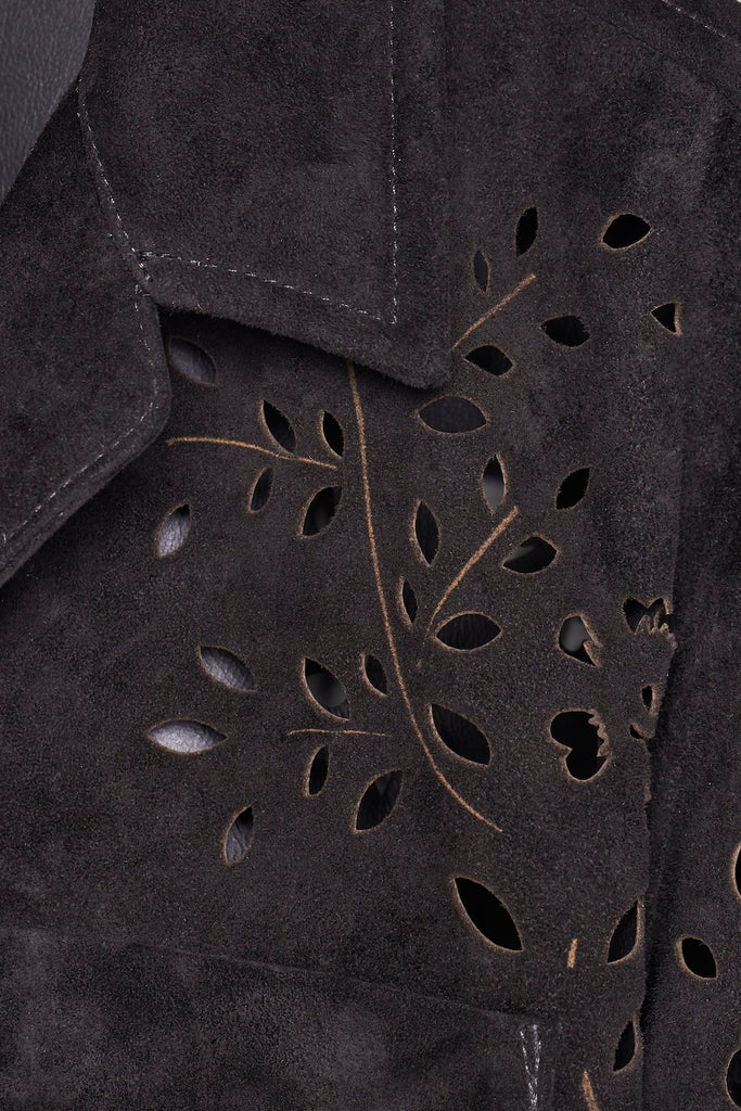 BANDANA HOLE LEATHER HALF SLEEVE SHIRT - BLACK / M26U6SH002-MASU Official Online Store