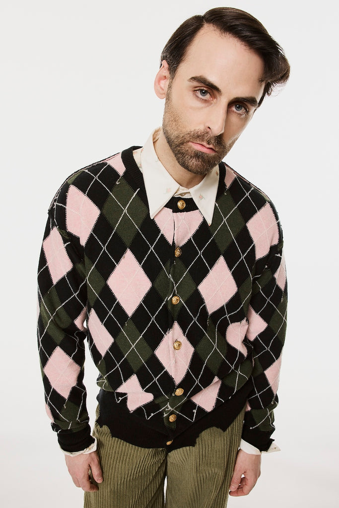 DIAMOND SCRAPED CARDIGAN - PEACH / M26H9KN003-MASU Official Online Store