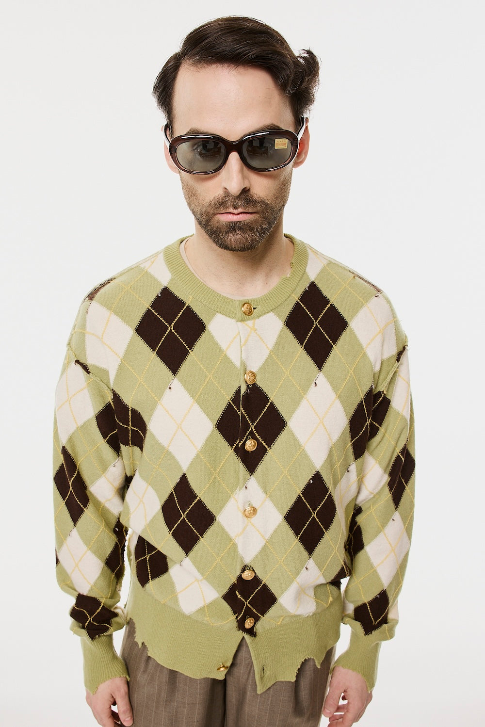 Diamond Scraped Cardigan - Pistachio - MASU– MASU Official Online