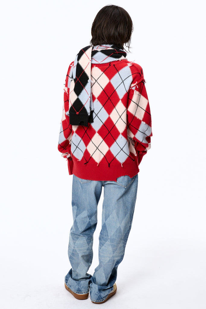 DIAMOND SCRAPPED SCARF - BLACK / M25F9OJ004-MASU Official Online Store