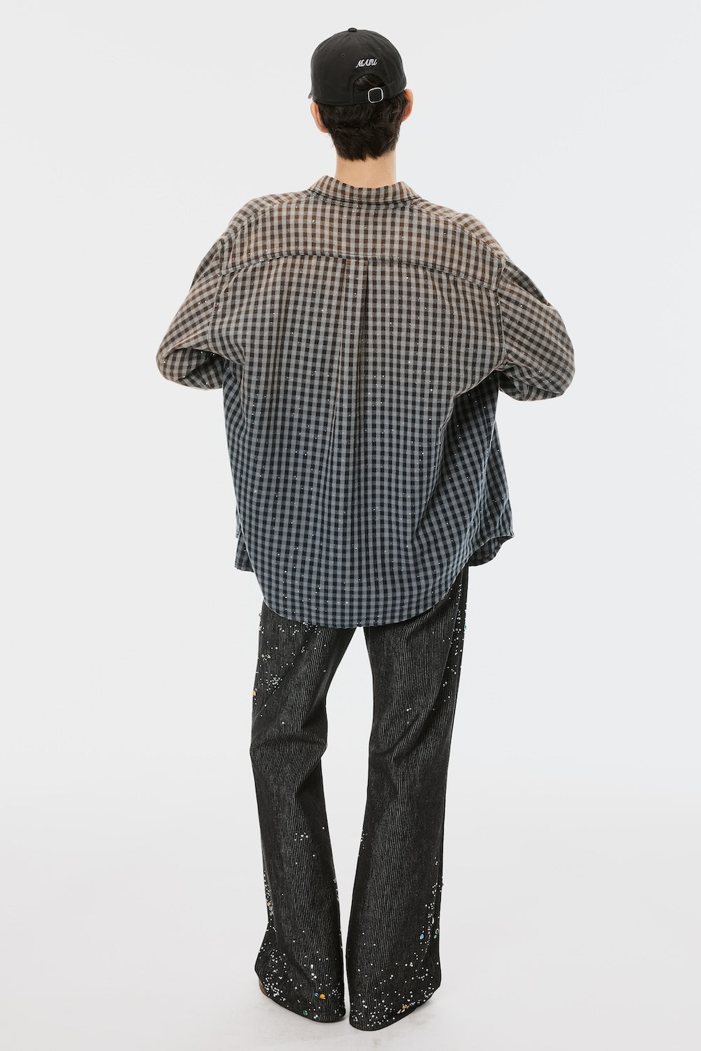 Faded Sparkling Plaid Shirt - Black - MASU– MASU Official Online Store