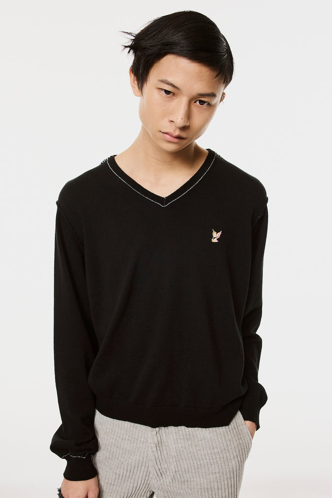 FLOWER ANGEL SWEATER - BLACK / M26H9KN001-MASU Official Online Store