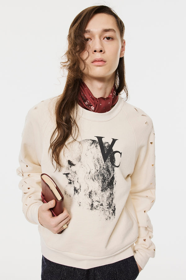 HEART HOLE VC SWEATSHIRT - IVORY / M26H9CS009-MASU Official Online Store