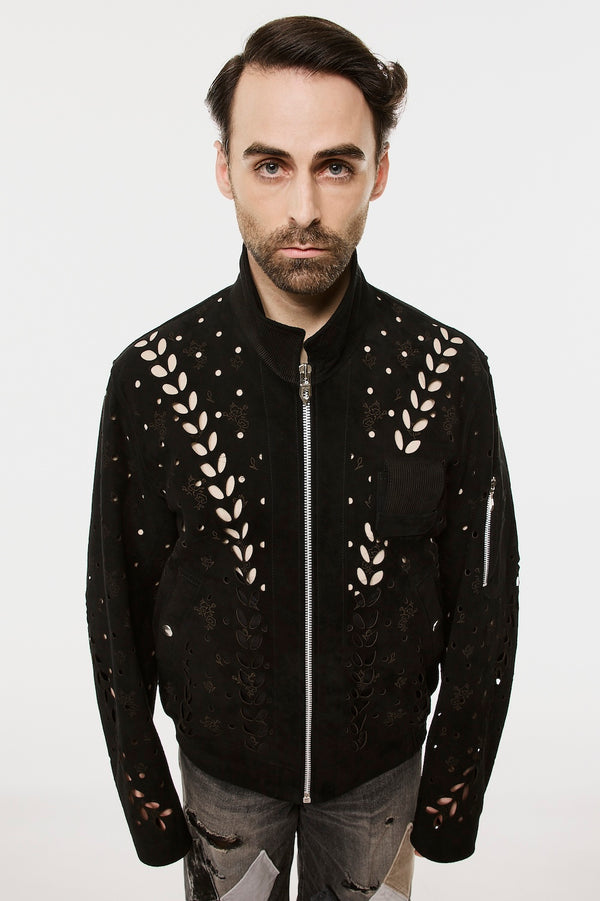IVY HOLE LEATHER FLIGHT JACKET - BLACK / M26H9BL005-MASU Official Online Store