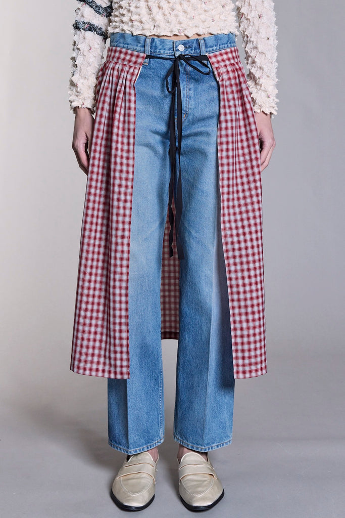 KNIGHT PLAID APRON - RED / M26H9OJ009-MASU Official Online Store