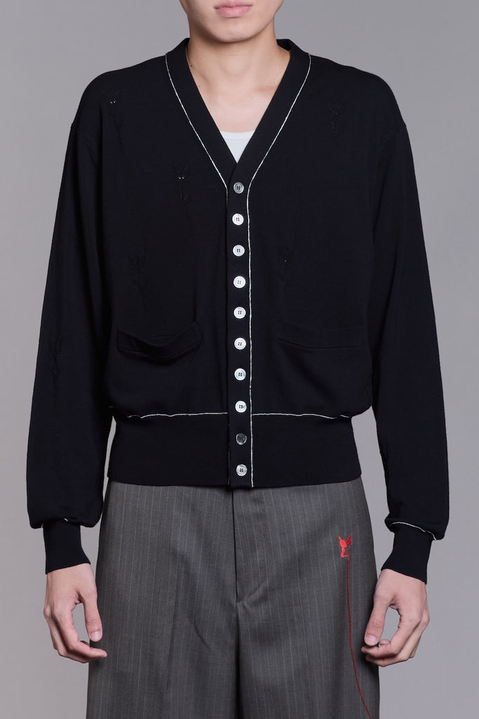 MB 10 BUTTONS CARDIGAN - BLACK / B26U6KN001-MASU Official Online Store