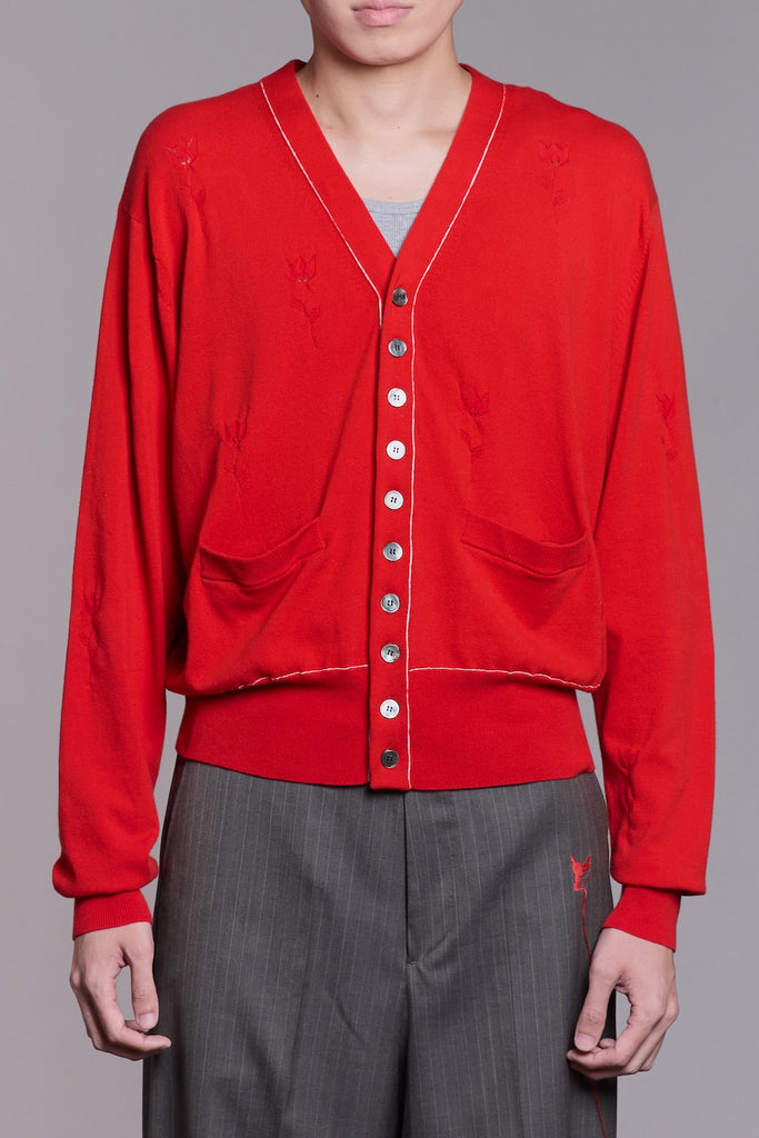 MB 10 BUTTONS CARDIGAN - RED / B26U6KN001-MASU Official Online Store