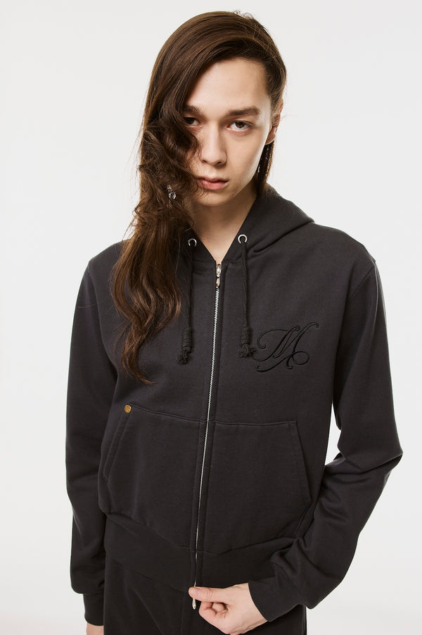 MB FLOWER ZIP-UP HOODIE - BLACK / B26H9CS003-MASU Official Online Store