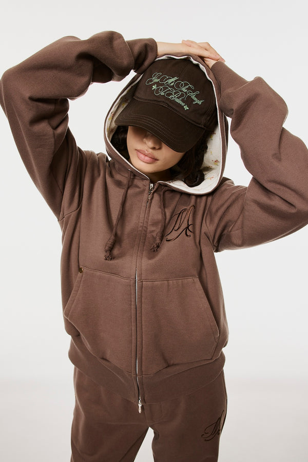 MB FLOWER ZIP-UP HOODIE - BROWN / B26H9CS003-MASU Official Online Store