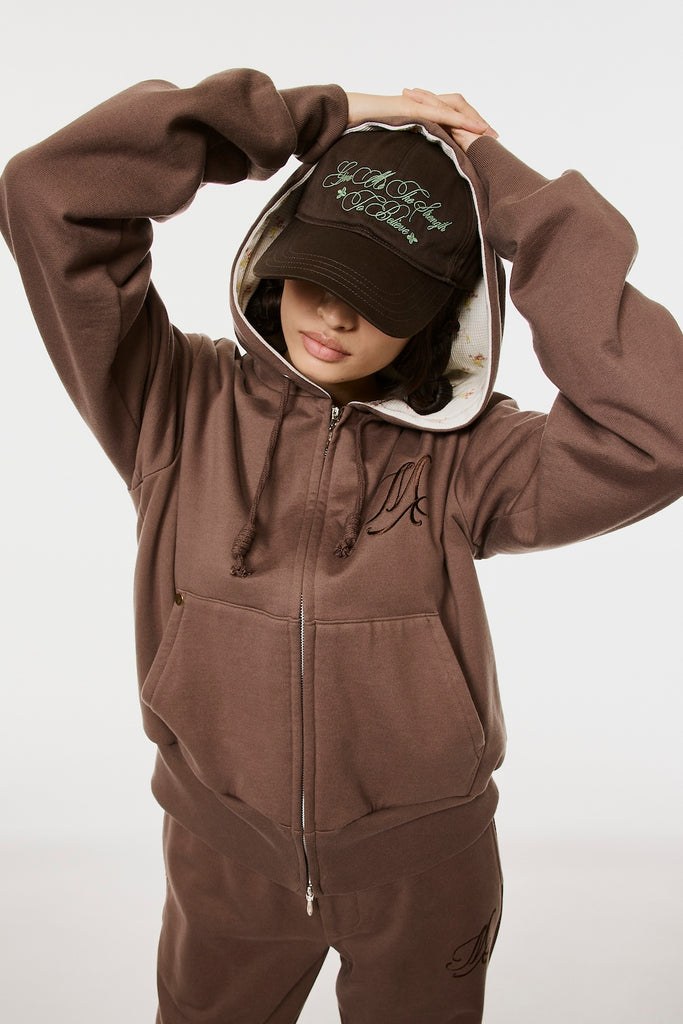 MB FLOWER ZIP-UP HOODIE - BROWN / B26H9CS003-MASU Official Online Store