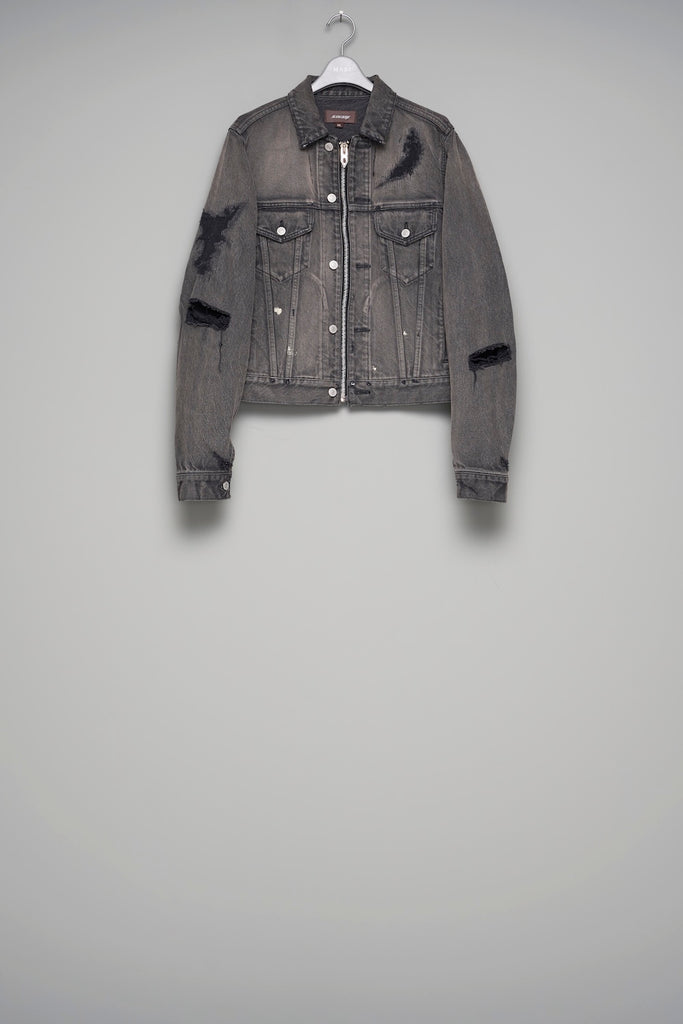 MB ZIP-UP DENIM JAKCET ANGEL DAMAGE - BLACK / B26U6BL003-MASU Official Online Store