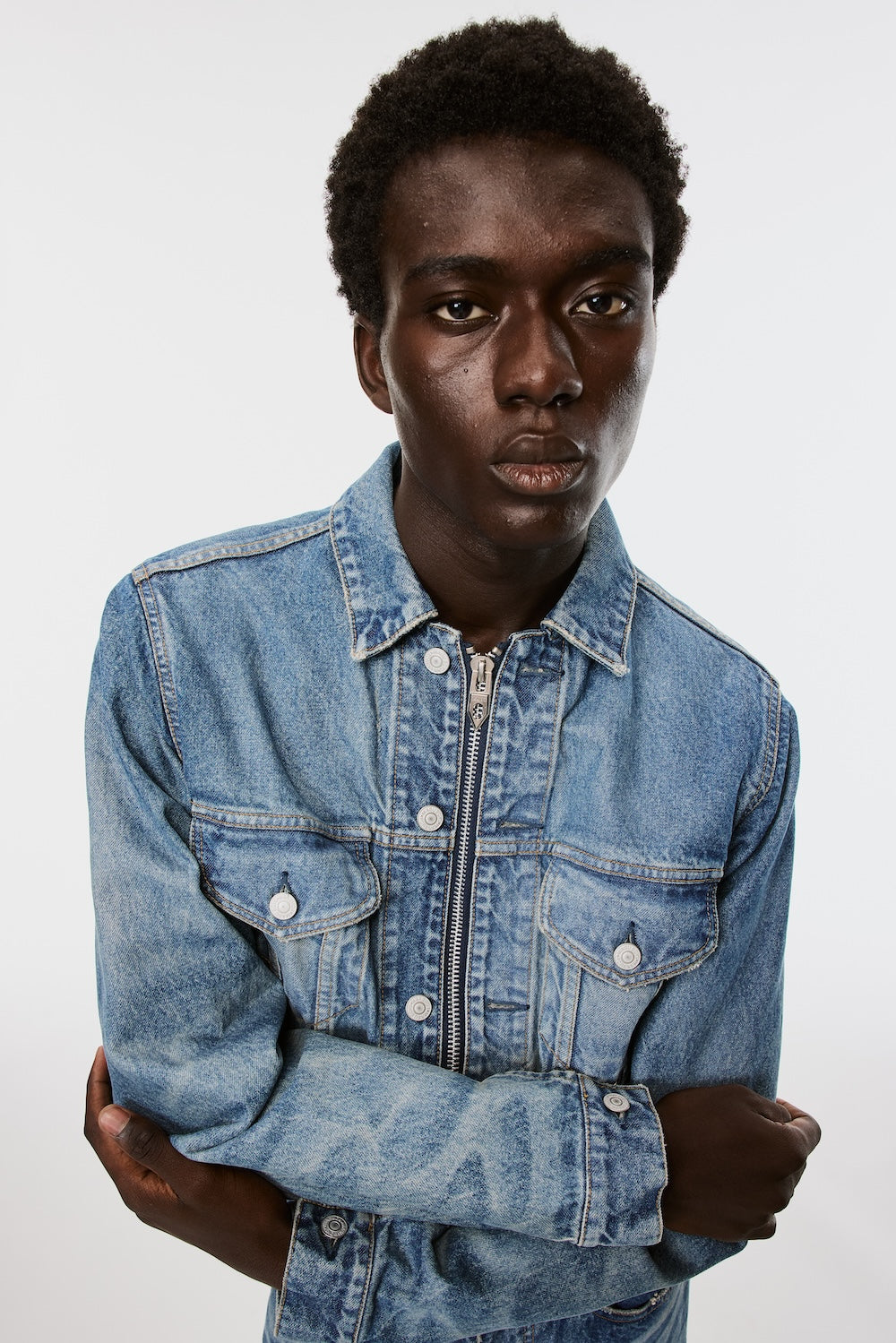 GAP BLUE JEANS スウェード トラッカージャケット M 004-MBZIP-UPDENIMJAKCETVINTAGE