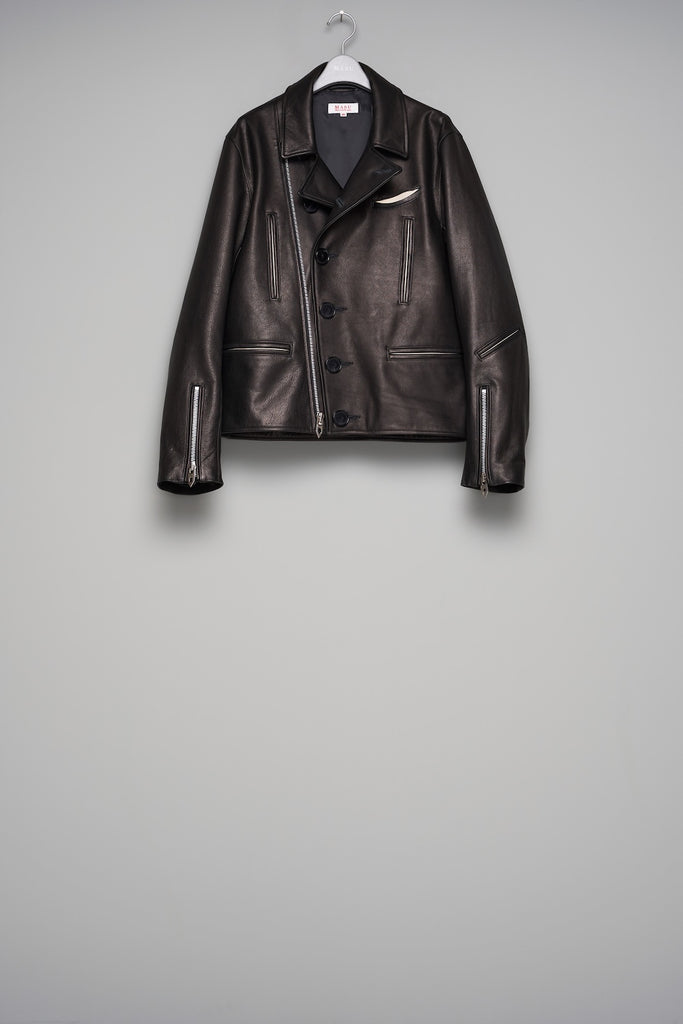 MOTORCYCLE LEATHER JACKET - BLACK / M26U6BL001-MASU Official Online Store