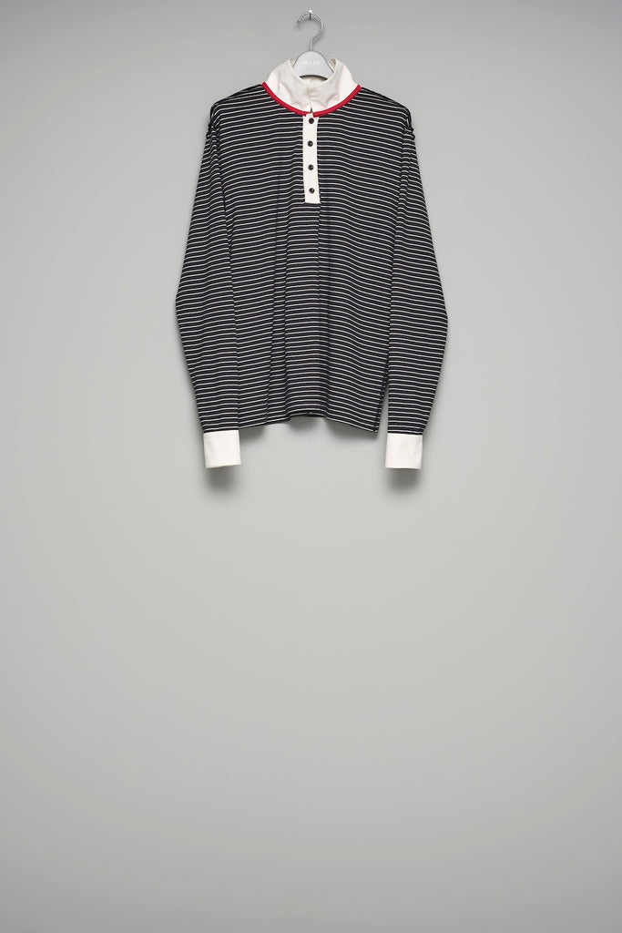 OPPOSITE STRIPE PULLOVER SHIRT - BLACK / M26U6CS009-MASU Official Online Store