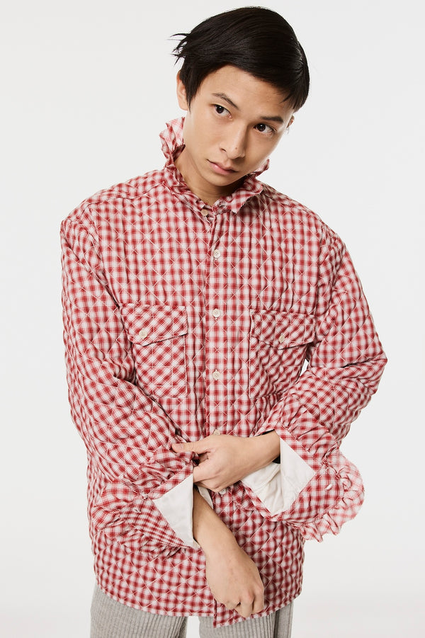 PRINCE PUFFER PLAID SHIRT - RED / M26H9SL004-MASU Official Online Store