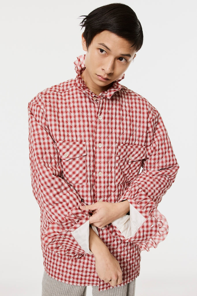 PRINCE PUFFER PLAID SHIRT - RED / M26H9SL004-MASU Official Online Store