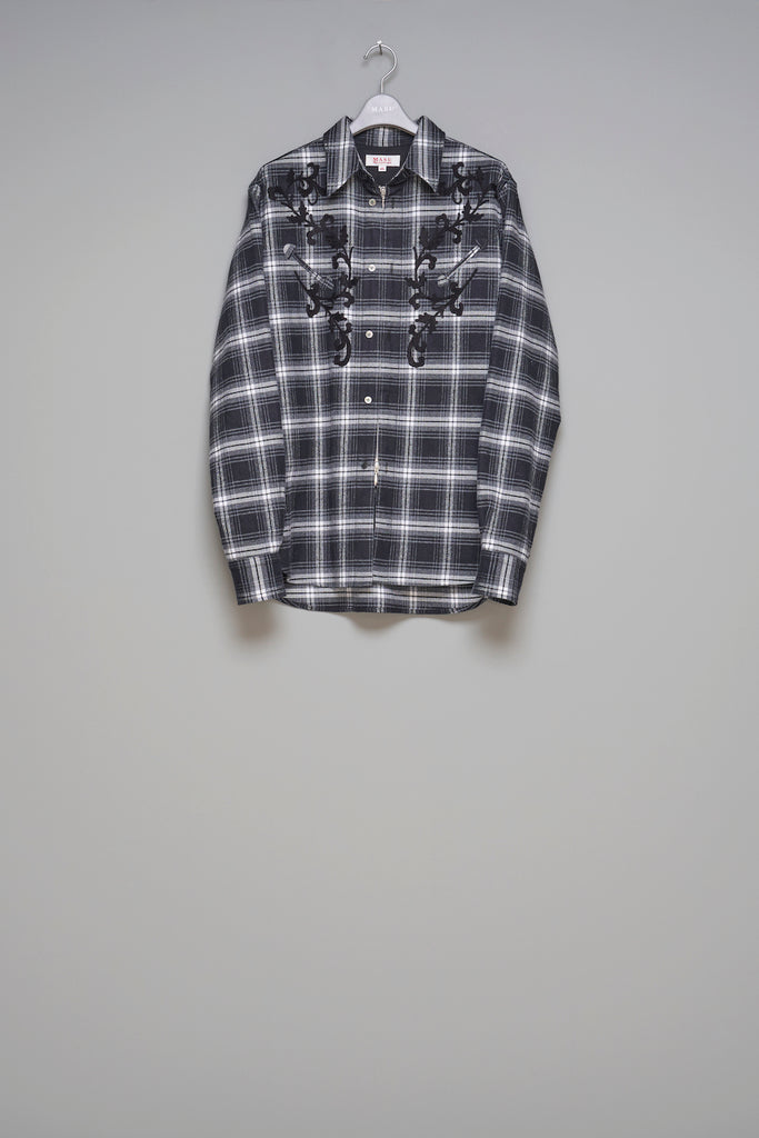 RODEO ZIP-UP PLAID SHIRT - BLACK / M25F9SL005-MASU Official Online Store