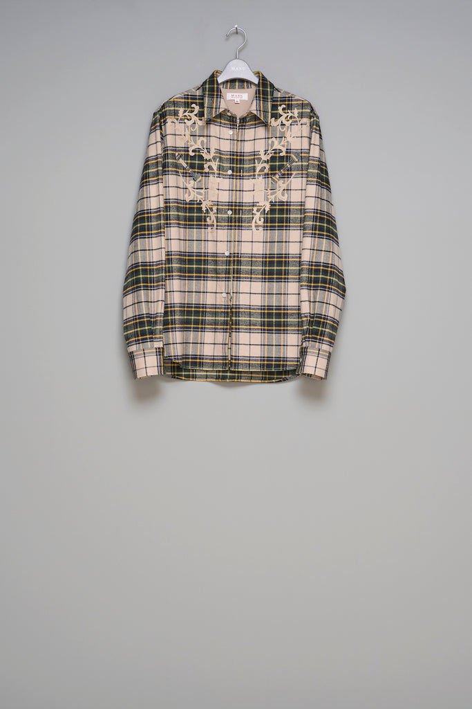 RODEO ZIP-UP PLAID SHIRT - CREAM / M25F9SL005-MASU Official Online Store
