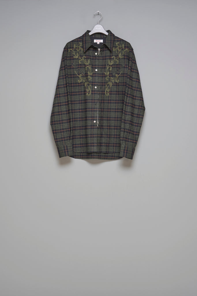 RODEO ZIP-UP PLAID SHIRT - GREEN / M25F9SL005-MASU Official Online Store