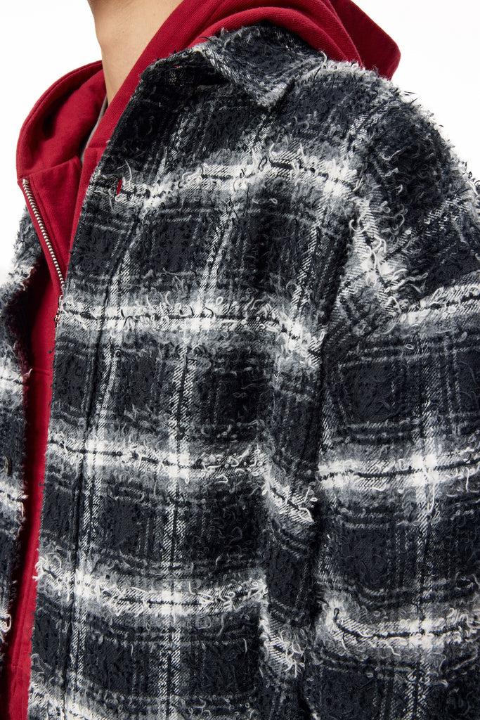 SHAGGY PLAID SHIRT - BLACK / M25F9SL006-MASU Official Online Store