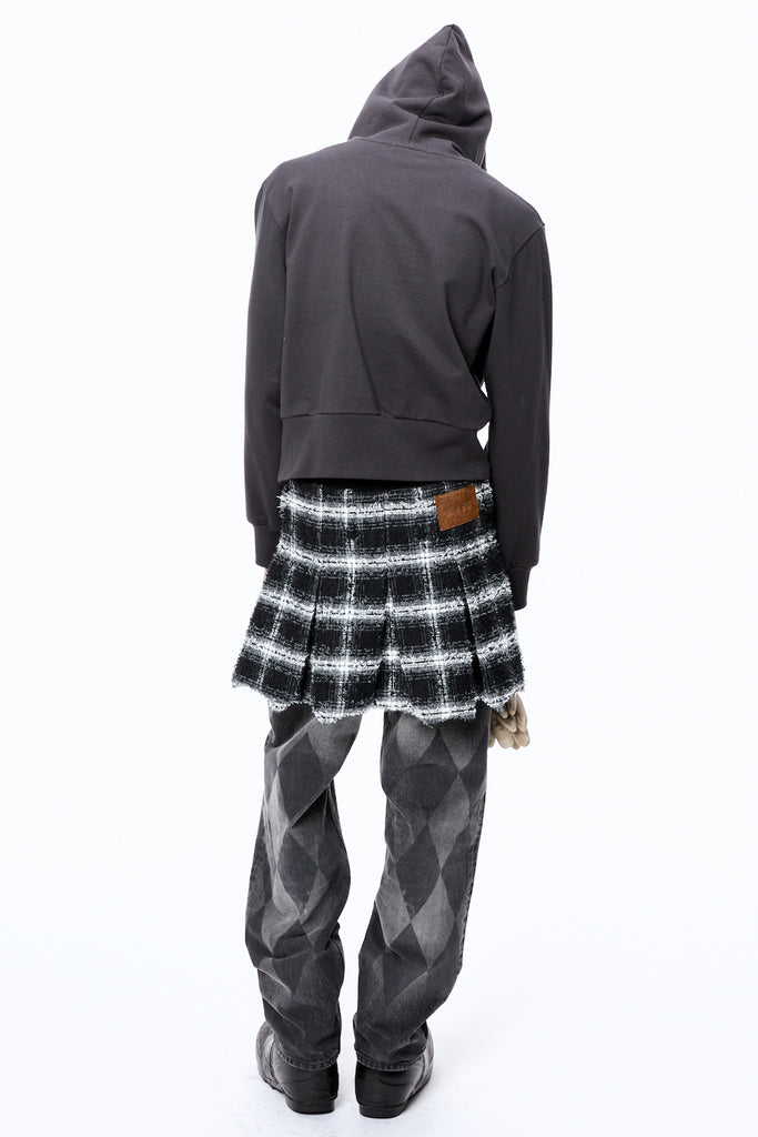 SHAGGY PLAID SKIRT - BLACK / M25F9OJ005-MASU Official Online Store