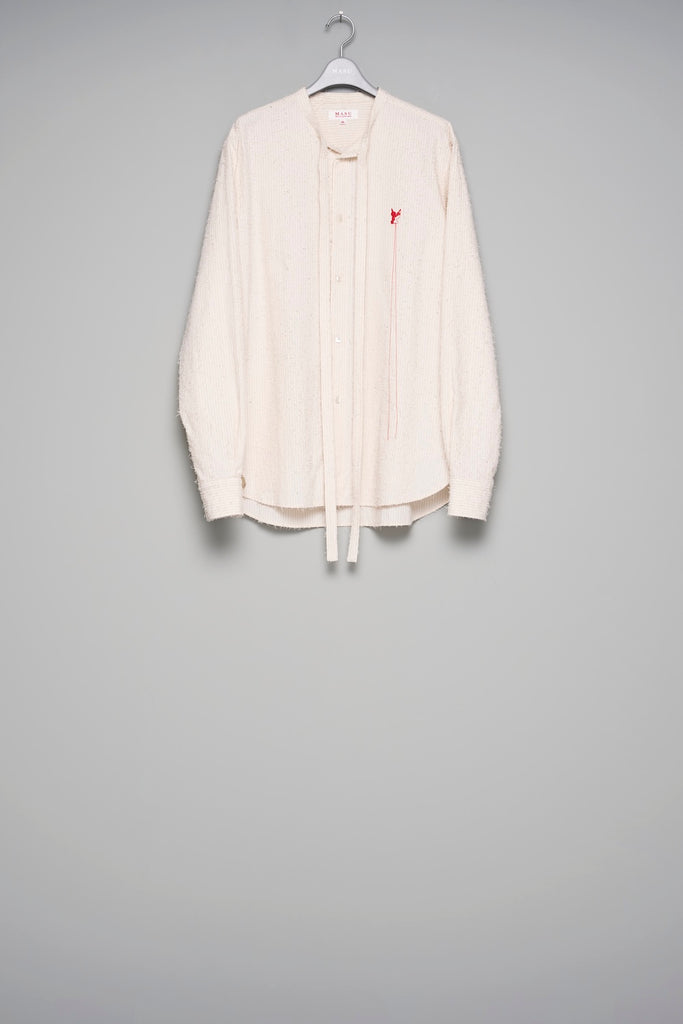 SHAGGY STRIPE BOW TIE SHIRT - ECRU / M26U6SL002-MASU Official Online Store