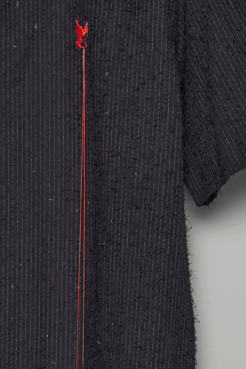 Shaggy Stripe Half Sleeve Shirt - Black - MASU– MASU Official