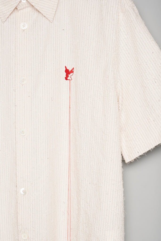 SHAGGY STRIPE HALF SLEEVE SHIRT - ECRU / M26U6SH004-MASU Official Online Store