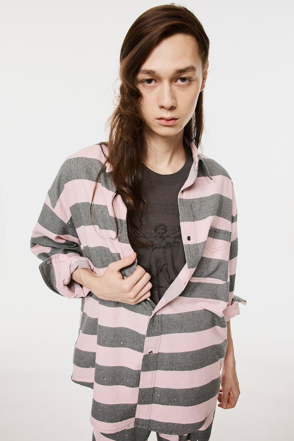 SPARKLING LADDER SHIRT - PINK / M26H9SL005-MASU Official Online Store