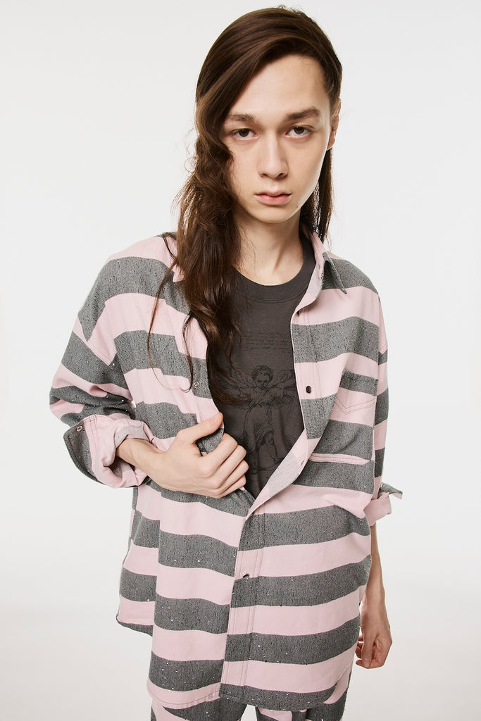 SPARKLING LADDER SHIRT - PINK / M26H9SL005-MASU Official Online Store