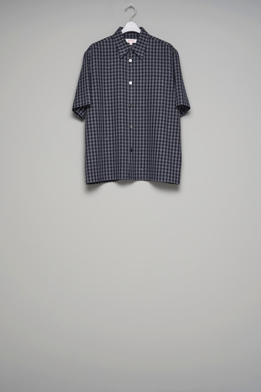 Sparkling Plaid Half Sleeve Shirt - Black - MASU– MASU Official