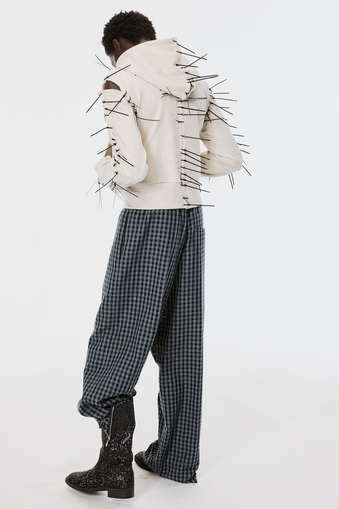 SPARKLING PLAID WIDE EASY PANTS - BLACK / M26U6PL009-MASU Official Online Store