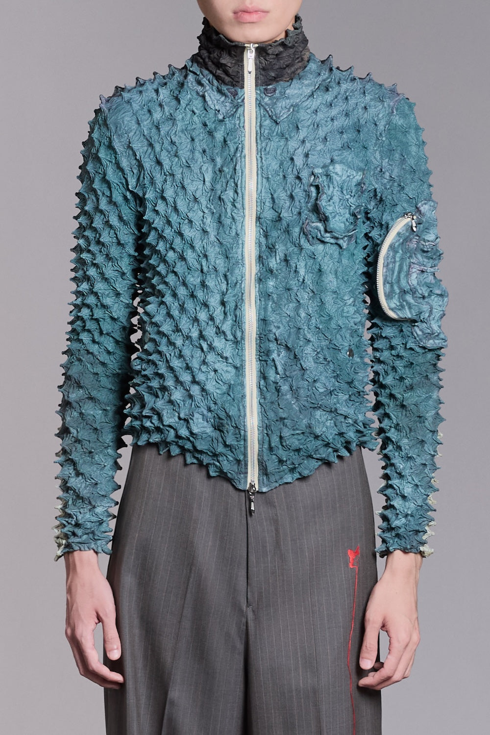 Spiky Flight Jacket - Smoke Green - MASU– MASU Official Online Store