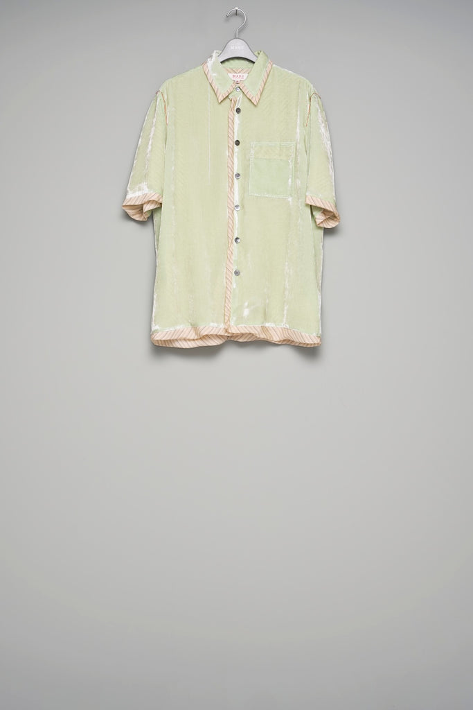 UNEVEN VELVET HALF SLEEVE SHIRT - MELON / M26U6SH001-MASU Official Online Store