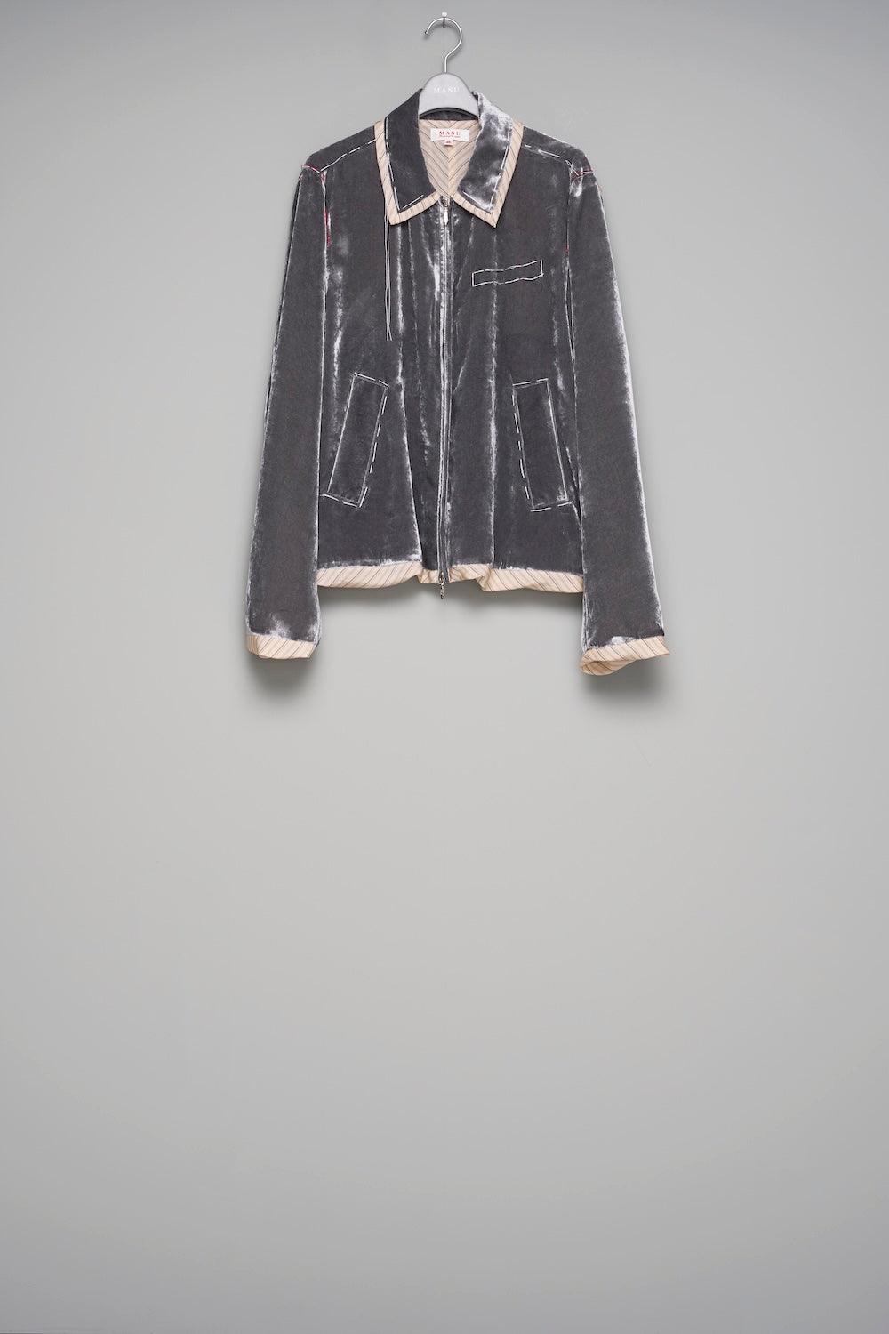 Uneven Velvet Jacket - Charcoal - MASU– MASU Official Online Store Uneven Velvet Jacket - Charcoal - MASU– MASU Official Online Store