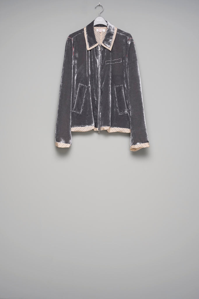 UNEVEN VELVET JACKET - CHARCOAL / M26U6BL004-MASU Official Online Store